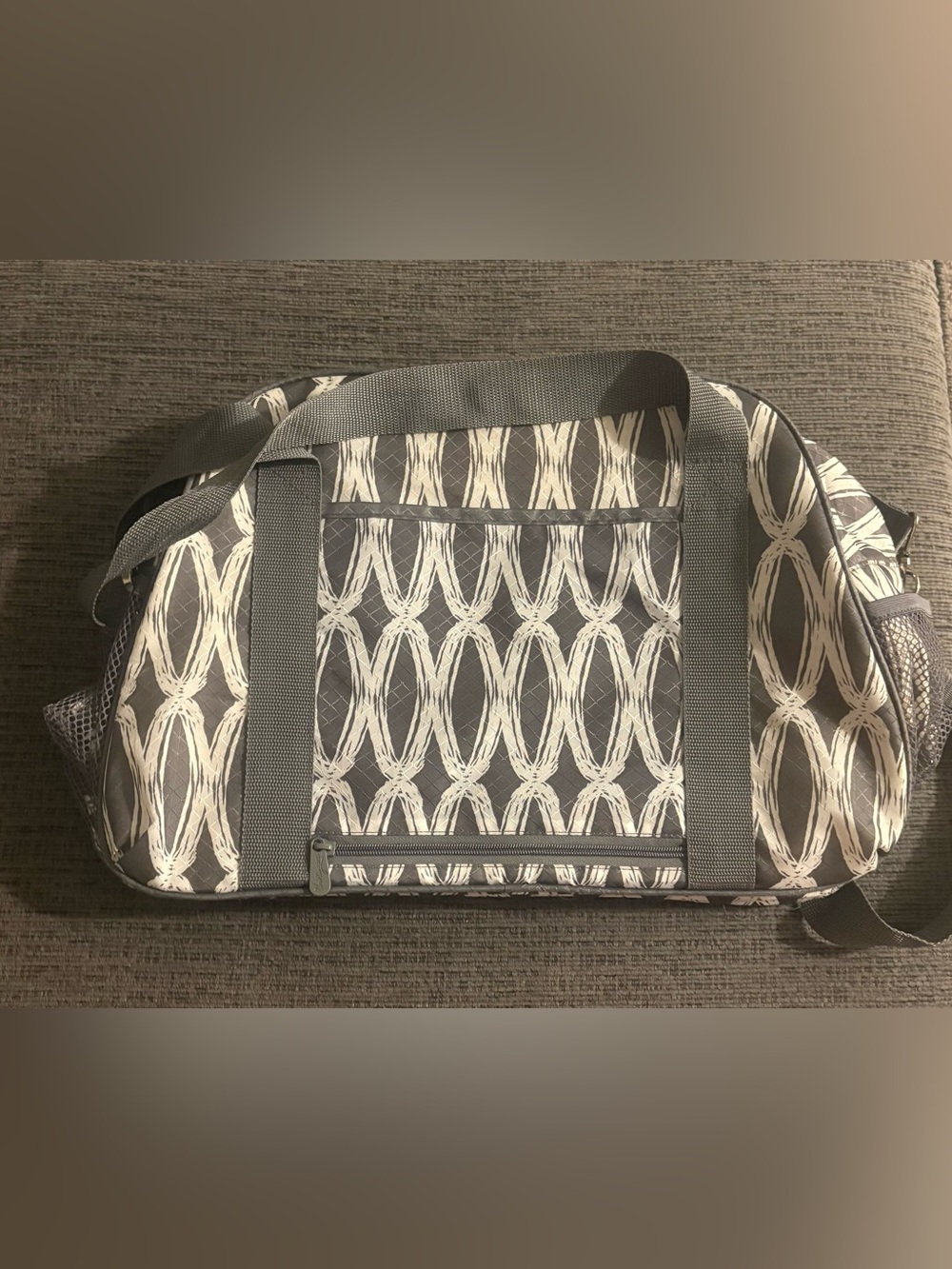 Gray and White Patterned 31 Tote Bag